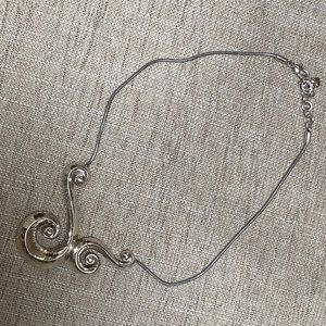 9” Brighton Silver w/gem stone necklace